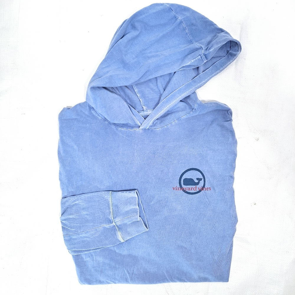 Vineyard Vines Light Blue Cotton Logo Hoodie